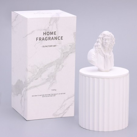 Candle in concrete Aromatic "Moliere", Chinese tea, 13x7 cm, soy wax, 160 g-8