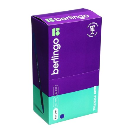 Ballpoint handle Berlingo "Tiangle Twin", 0.7 mm, needle rod, blue 309748-9