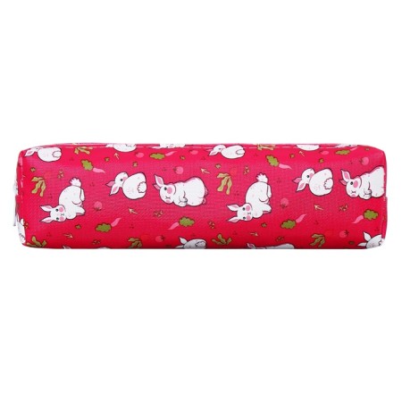 School Penal on the zipper Calligrata "Rabbits", raspberry-1