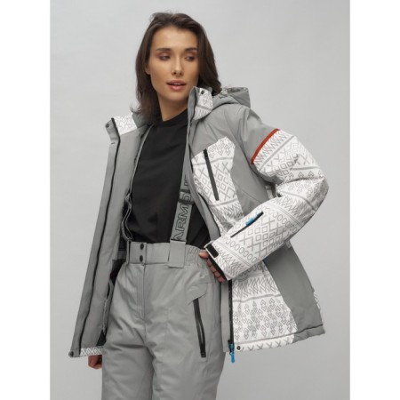 Ski jacket female winter, size 60, white color-8