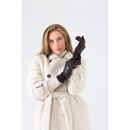 Gloves are female, dimensionless, without insulation, brown color-1