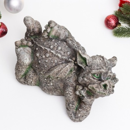 Piggy bank "Dragon Dreamer" under stone, 28x17.5x13cm-3