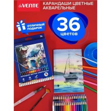 Watercolor pencils 36 colors, Devente Trio Mega Soft, 3 mm hexagonal