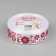 Satin tape "Autumn flowers", 25 mm × 23 ± 1 m, white color No. 001