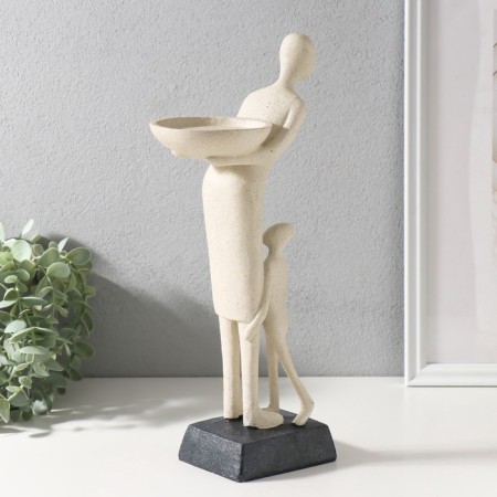 Polystone candlestick "Maternity" White 15x11x34.5 cm-3