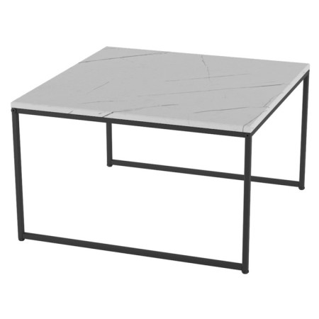 Table Journal Over, 670x670x400, white marble/black