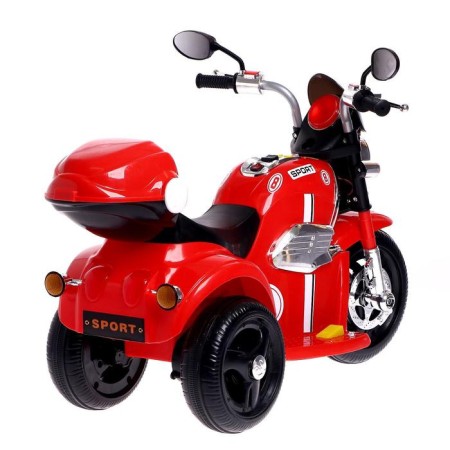 Children's electric car "Chopper", with a battery, light and sound effects, red color-2