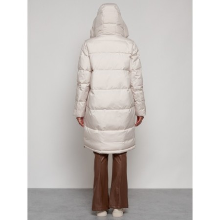 Coat insulated winter female, size 50, beige color-16