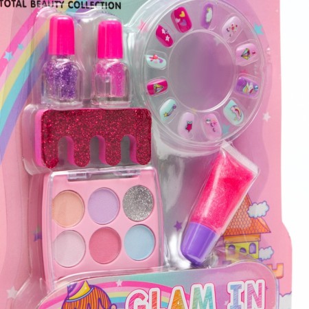 Cosmetics for girls lip gloss, 2 varnishes, shadows, overhead nails-4