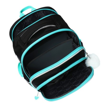School backpack 37 x 28 x 13cm, ergonomic back, Across 557, black-7