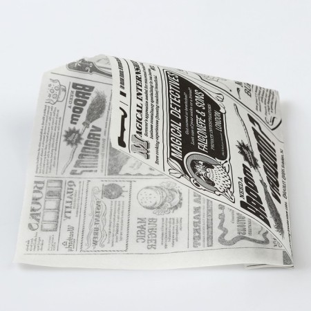 Pack Package Package, "Corner of the newspaper", from fatty -resistant paper, 13.5 x 14 cm