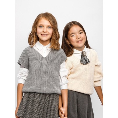Жилет для девочки Amarobaby Knit, рост 134 см, цвет серый-12