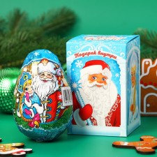 New Year. Chocolate figure egg 