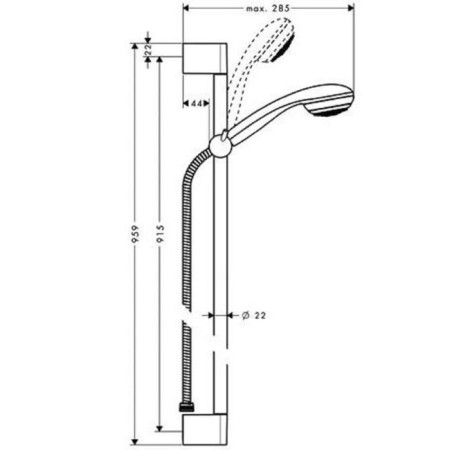 Hansgrohe Crometa 85 shower headset with a bar 90 cm-1