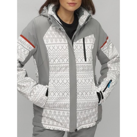Ski jacket female winter, size 60, white color-3
