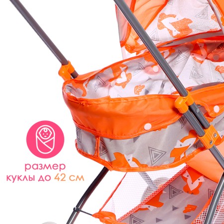 Stroller for dolls Universal "chanterelles", a metal frame, with a bag-4