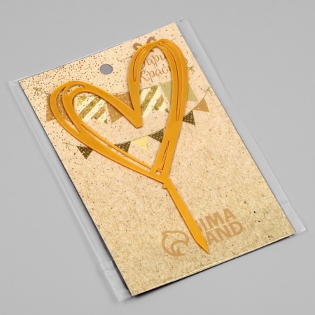 Topper "heart", gold, give beautifully-2