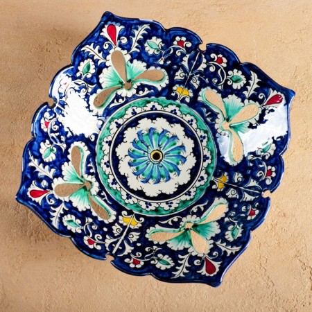 Rishtan ceramics "Patterns", 25 cm, blue-1