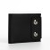 Male purse on magnets, department for bills, for cards, for coins, black color