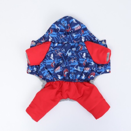 Zimovye jumpsuit for animals "Skier", M (DS 24-26, Osh 26-28, OG 36-38 cm), Mix-9