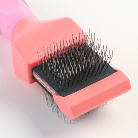 A bilateral flexible packer with straight and bent teeth, 20.5 x 4.5 cm, pink-2