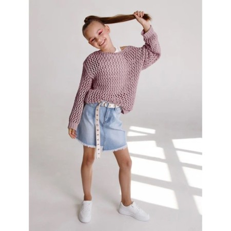 Свитер для девочки Amarobaby Knit Trend, рост 134 см, цвет пудровый-7