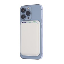 Cartholder for phone, leather, magsafe, white