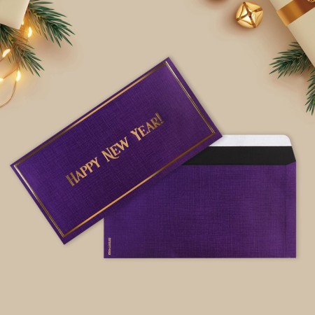A set of gift envelopes "Happy New Year", 10 pieces, embossing, 22 x 11 cm, New Year-11