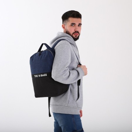 A backpack on a zipper, "saxi", a laptop department, blue color-9