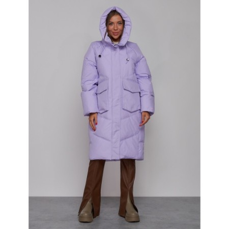 Coat insulated winter female, size 46, purple color-4