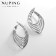 Earrings Metal Xuping Challenge leaflets, silver color