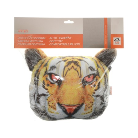 Pillow on the headrest Matech Animals Line, Tiger, 30 x 25 x 10 cm, orange, black-6