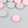Beads for creativity wood "flat circle" set of 20 pcs pink, gray 0.4x1.5x1.5 cm