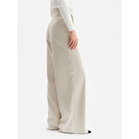 Women's Palazzo trousers, minku, gray-beige color, size 48-2