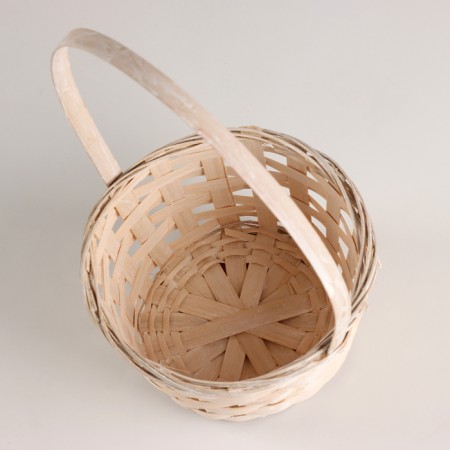Basket woven, D16x10xh32cm, white, bamboo-2