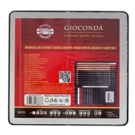Artistic set KOH-I-NOOR GIOCONDA 8899, 24 subjects, in a metal pencil case-3