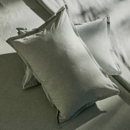 Pillowcase SL Home "Denim" 50*70+2 cm, central olive, 100% greedy cotton-1