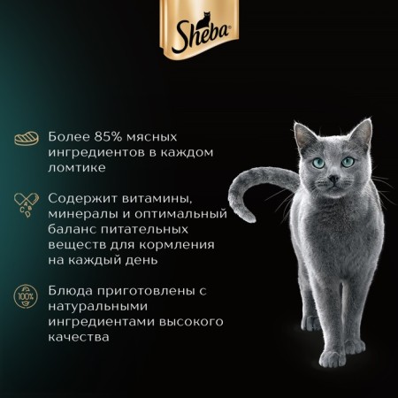 SHEBA wet food for cats, chicken and rabbit of slices, spider, 75 g-7