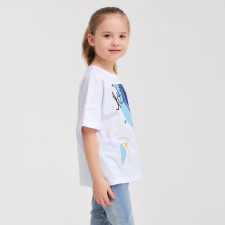 Children's Minaku Colors T -shirt, white/blue color, height 116-8