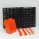 An organizer wall -mounted with trays, orange color
