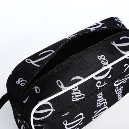 Cosmetic bag with lightning, black color-2