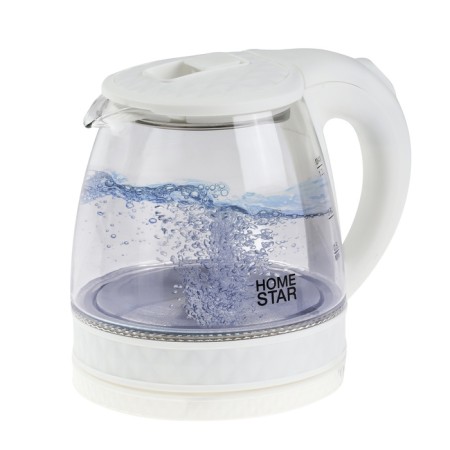 Electric kettle Homestar HS-1053, glass, 1.2 l, 1500 watts, white
