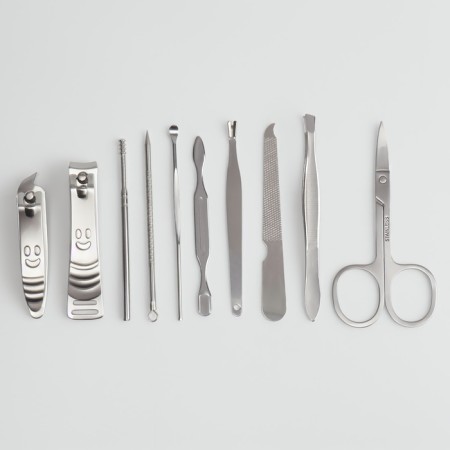 The manicure set "Lucy", 10 objects, leatherette-chehol, brown color-3