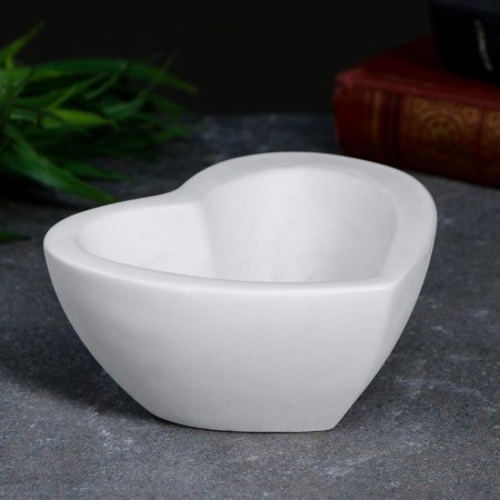 Kashpo heart white, 10 x 12.5 x 6 cm
