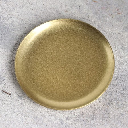 Summary "plate 76" metal per candle, 7.6x7.6 cm, golden-2