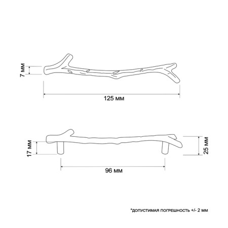 Cappio “branch” handle “branch” RSC009, m/o 96 mm, black color black-5