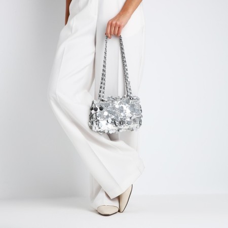 Bag-clate on fasteners, silver color-8