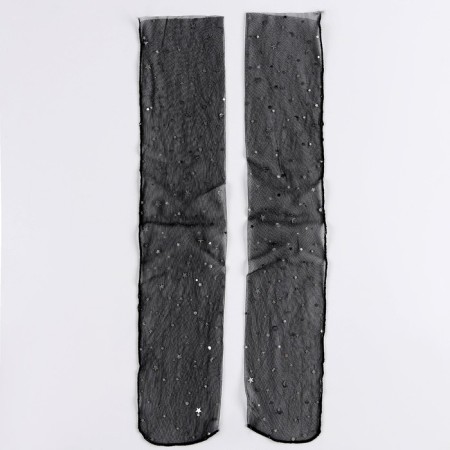 Carnival accessory, socks, black stars silver-4