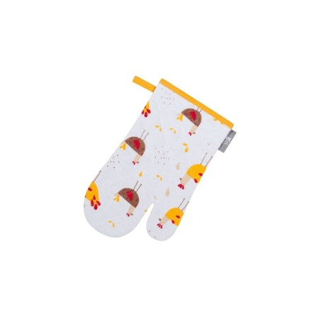 Hens mittens, size 18x30 cm, yellow color