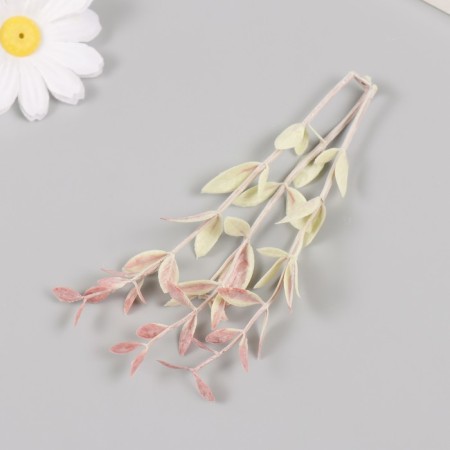 Artificial plant for creativity "Ficus leaves" set 6 pcs burgundy tips 12 cm-3